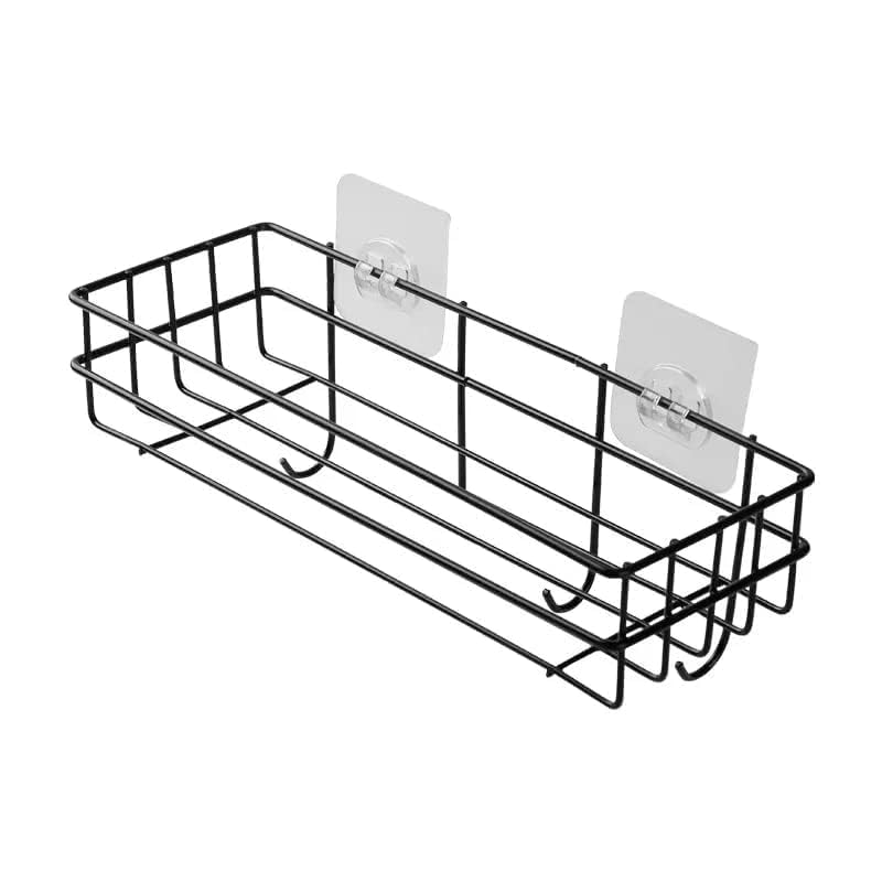 Multipurpose Self-Adhesive Wall Mounted Metal Rack with Bottom Hooks (Set of 2) - Image 2