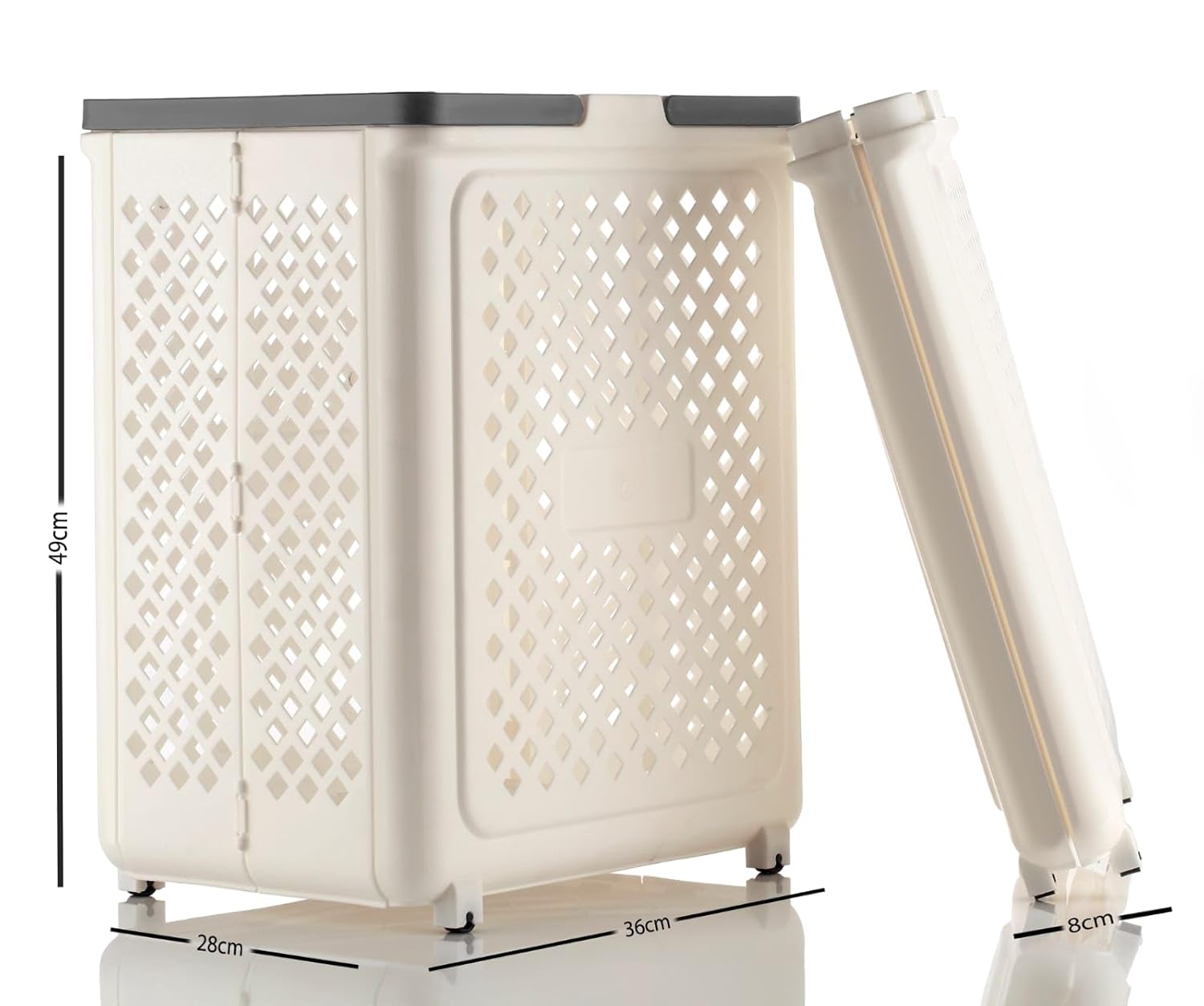 PLASTIC FOLDABLE LAUNDRY BASKET WITH WHEELS - Image 3