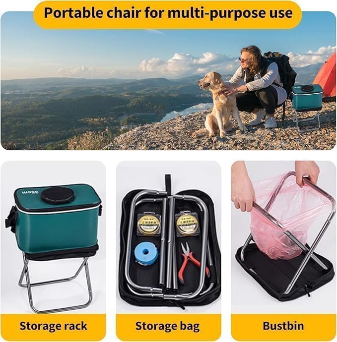 Folding Stool Portable Mini Camping Stool with Carry Bag - Image 6