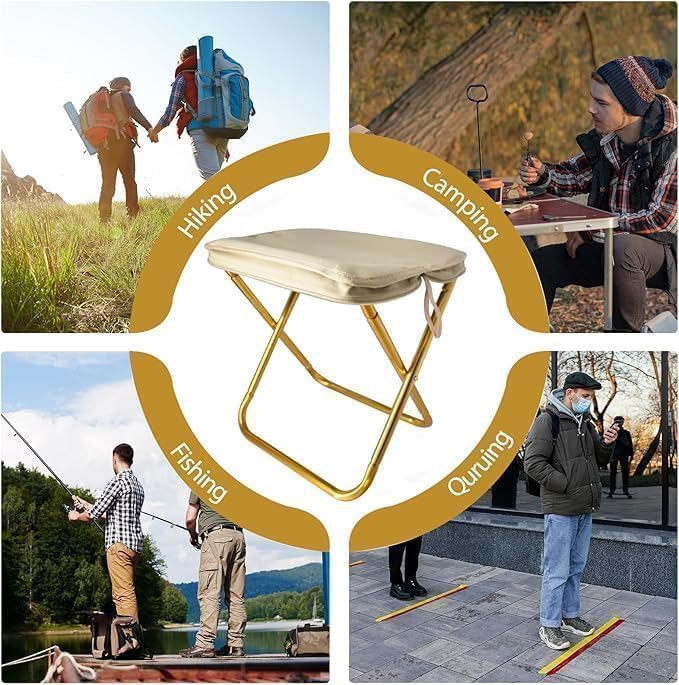 Folding Stool Portable Mini Camping Stool with Carry Bag - Image 5
