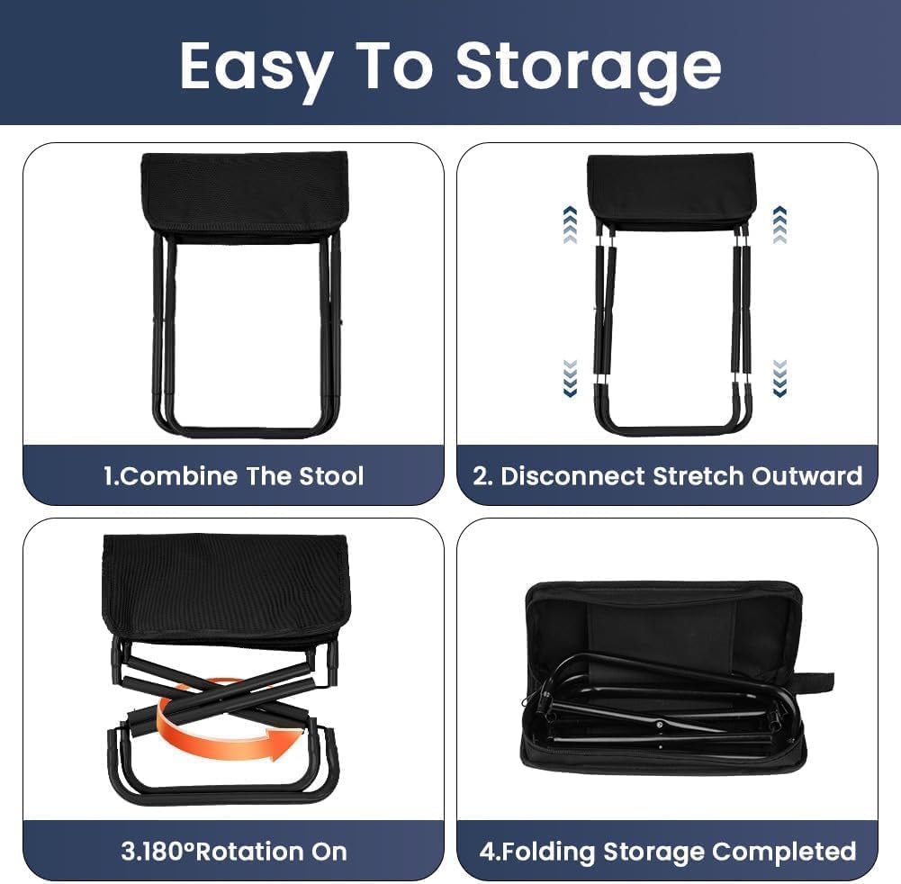 Folding Stool Portable Mini Camping Stool with Carry Bag - Image 4
