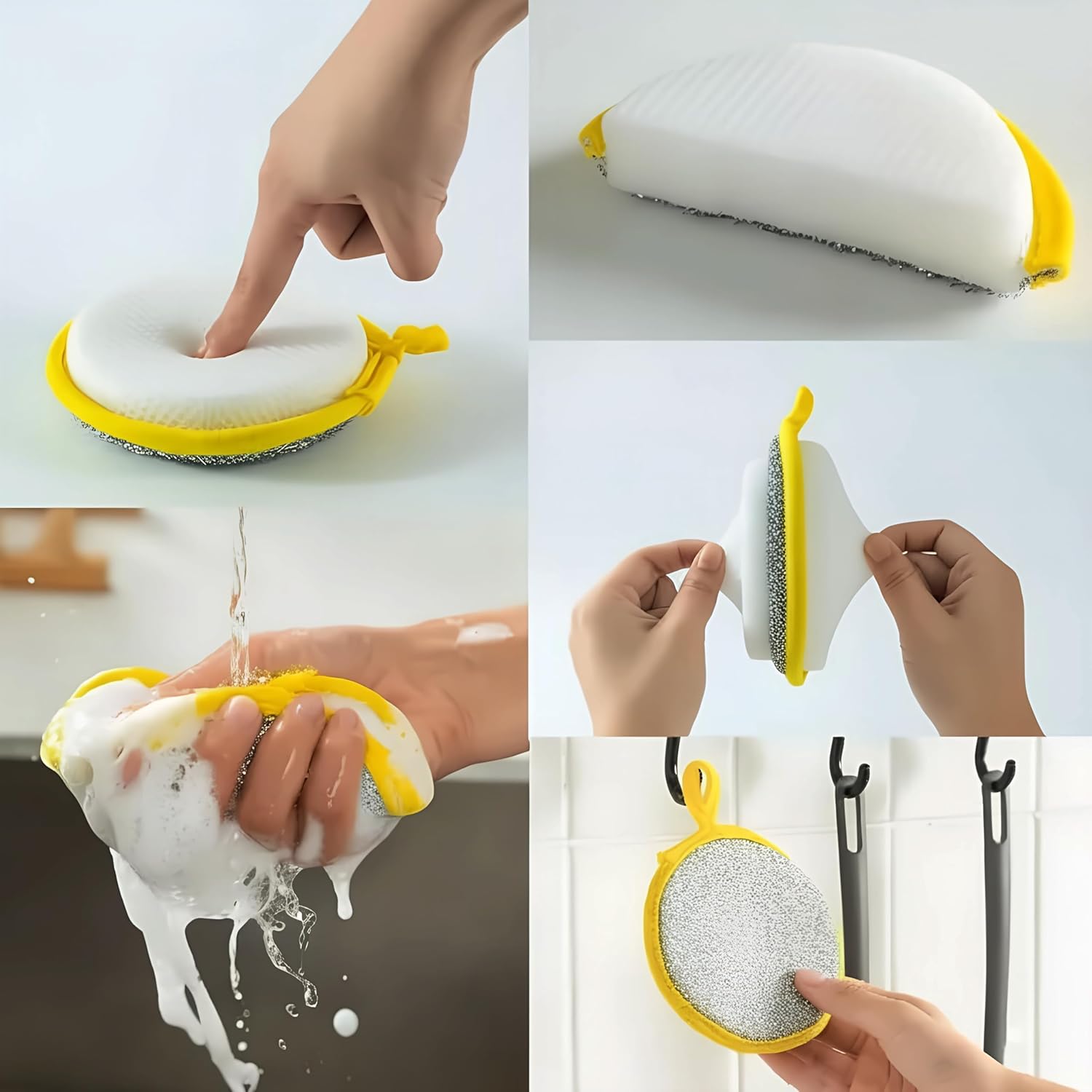 4Pcs 2-in-1 Kitchen Scrubber Set - Image 7