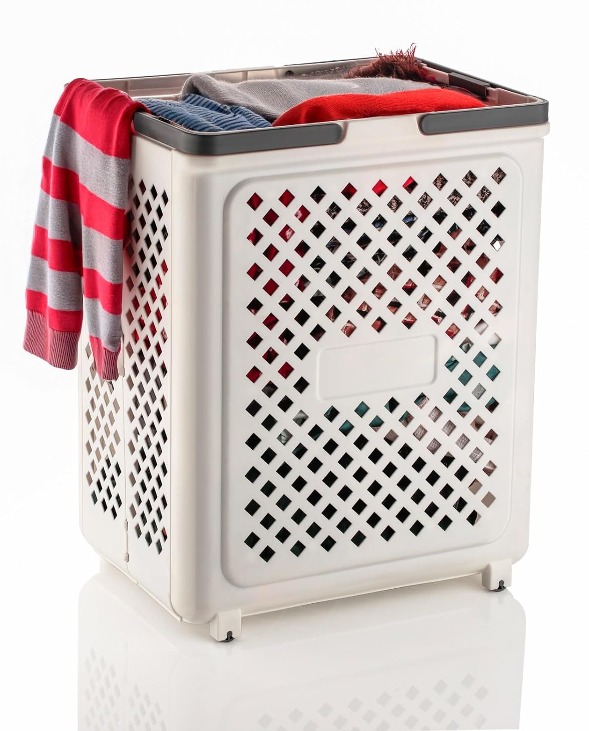PLASTIC FOLDABLE LAUNDRY BASKET WITH WHEELS - Image 4