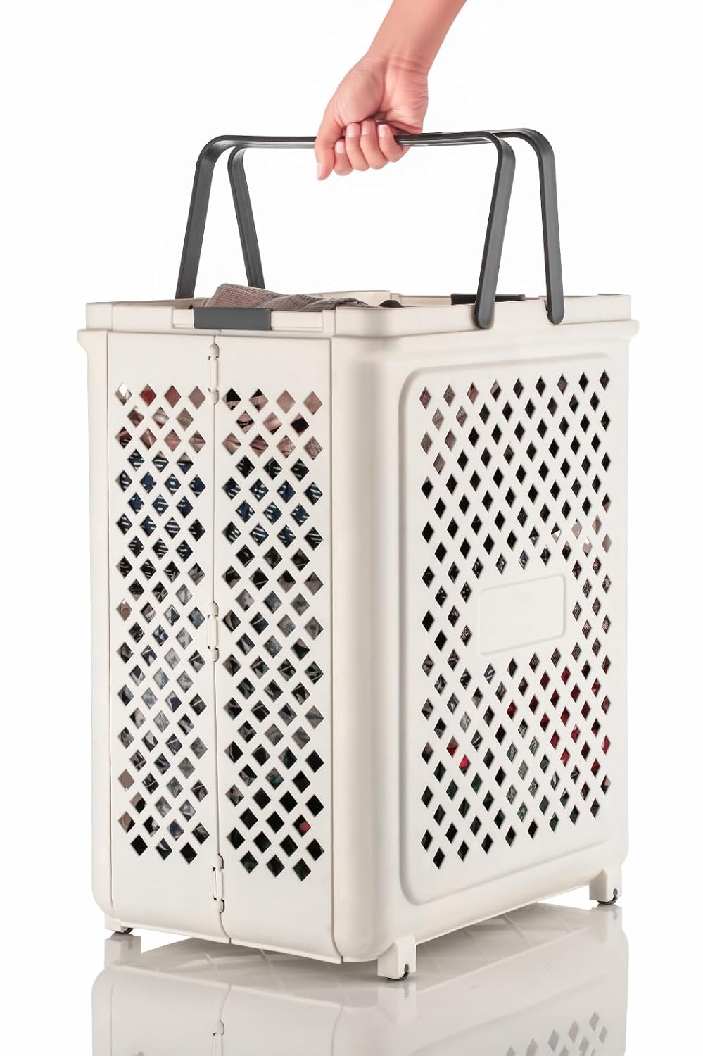 PLASTIC FOLDABLE LAUNDRY BASKET WITH WHEELS - Image 5