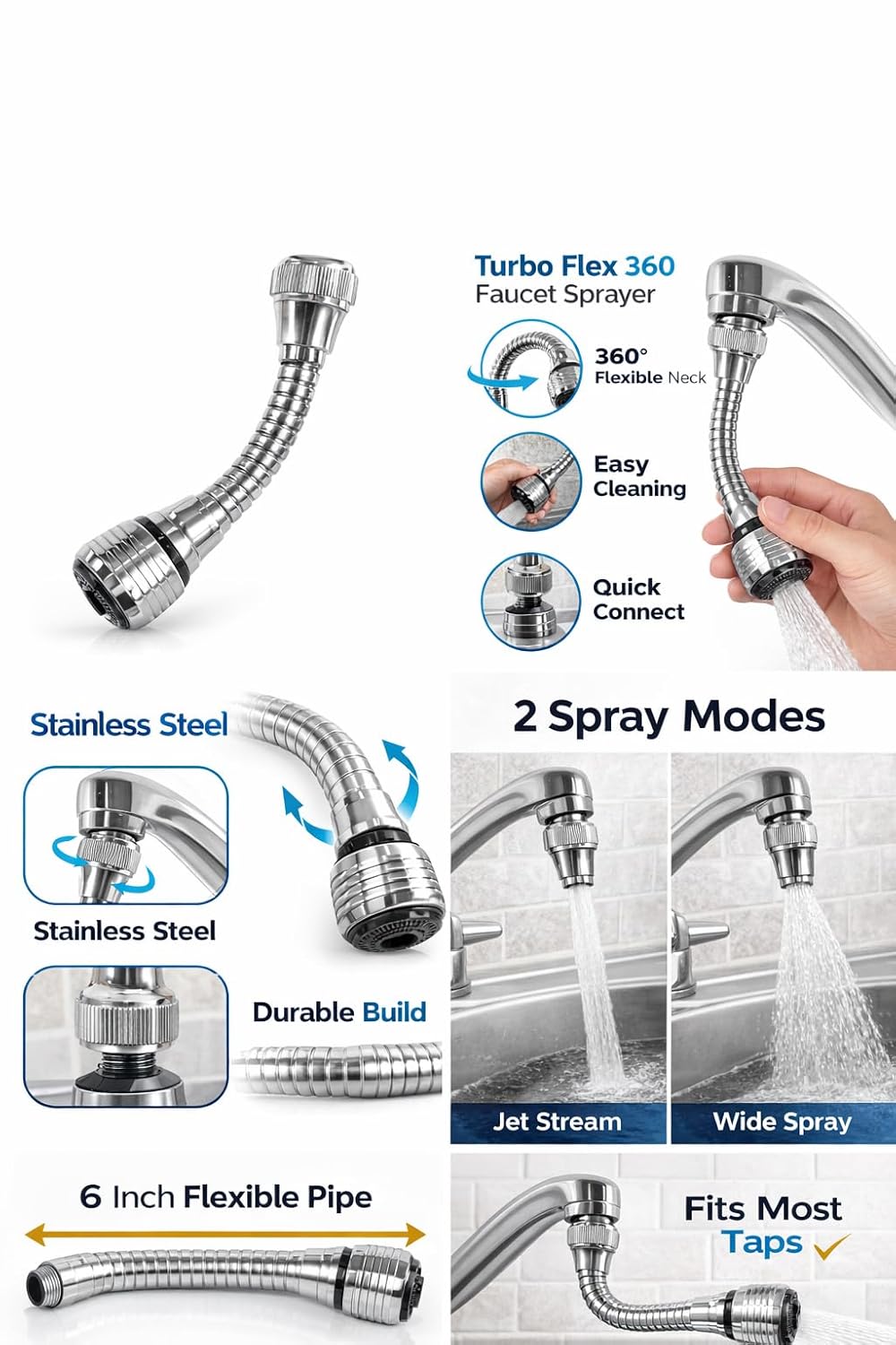 Turbo Flex Flexible Faucet 360 Degree Rotate - Image 2