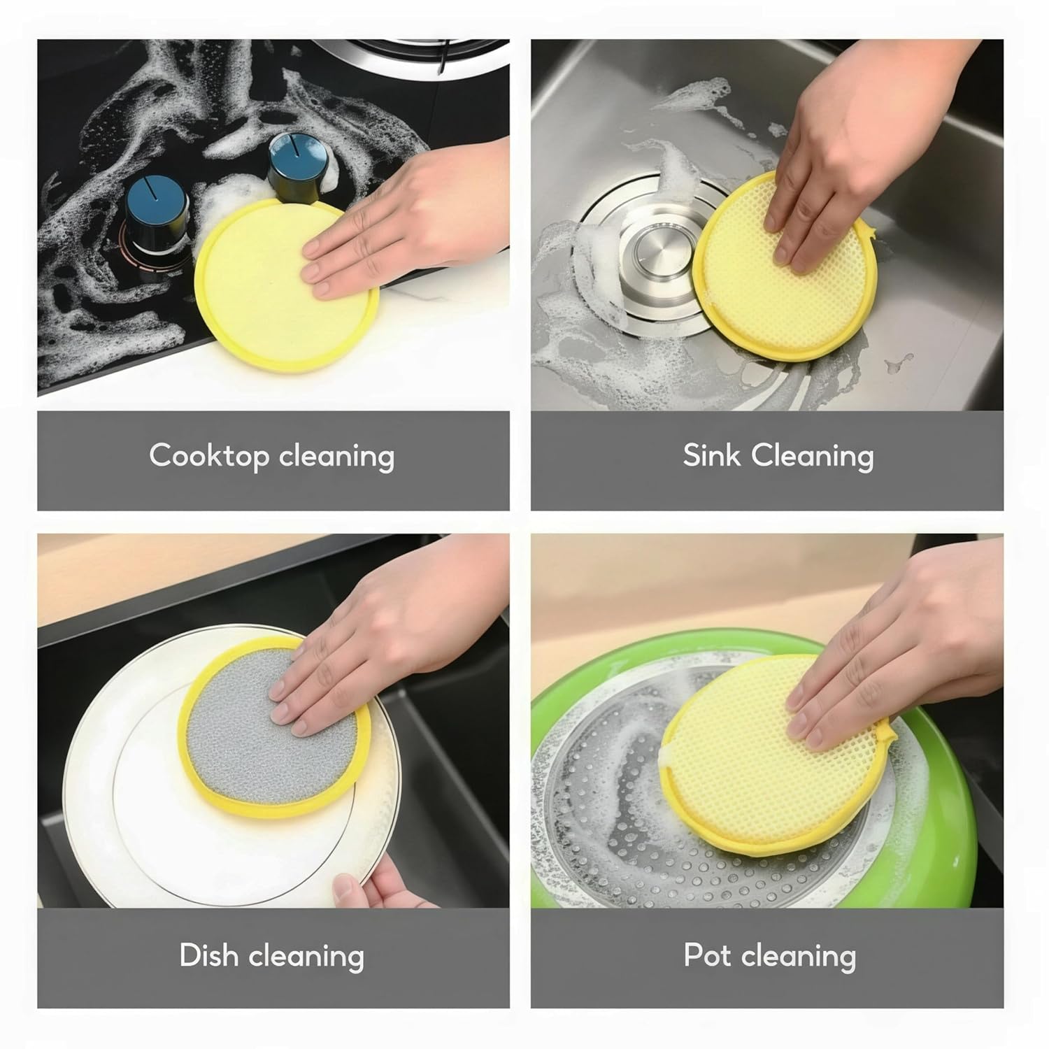4Pcs 2-in-1 Kitchen Scrubber Set - Image 8