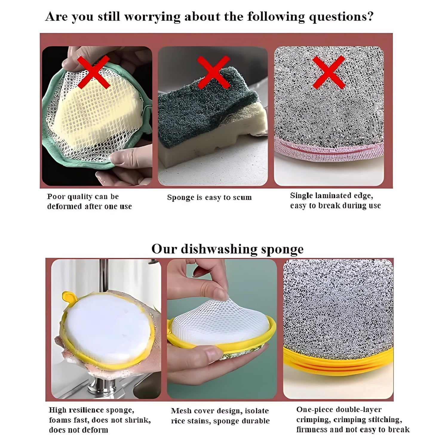4Pcs 2-in-1 Kitchen Scrubber Set - Image 9